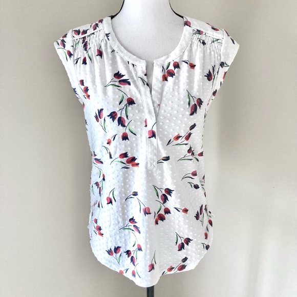 NWT Daniel Rainn - Rayli Split Neck Cap Sleeve Textured Knit Top Size XS - Picture 1 of 7